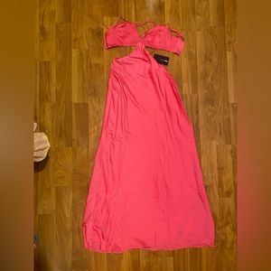 Satin fuschia maxi dress